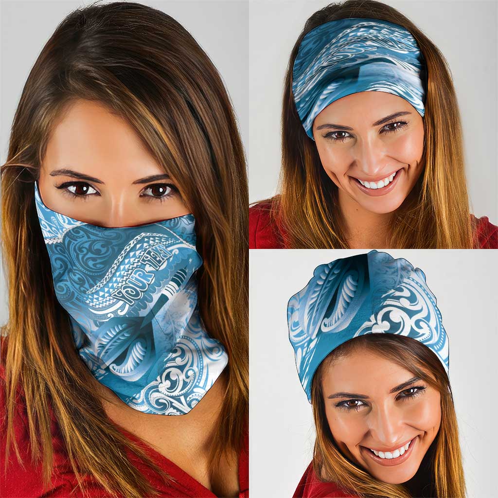 Personalised New Zealand Aotearoa Darts Masters Neck Gaiter Maori Art Tattoo with Tribal Dart Symbol Blue LT03 - Polynesian Pride