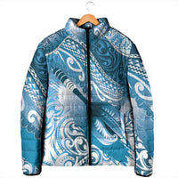 Personalised New Zealand Aotearoa Darts Masters Padded Jacket Maori Art Tattoo with Tribal Dart Symbol Blue LT03 - Polynesian Pride