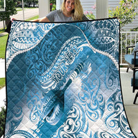 Personalised New Zealand Aotearoa Darts Masters Quilt Maori Art Tattoo with Tribal Dart Symbol Blue LT03 Blue - Polynesian Pride