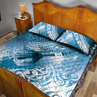 Personalised New Zealand Aotearoa Darts Masters Quilt Bed Set Maori Art Tattoo with Tribal Dart Symbol Blue LT03 - Polynesian Pride
