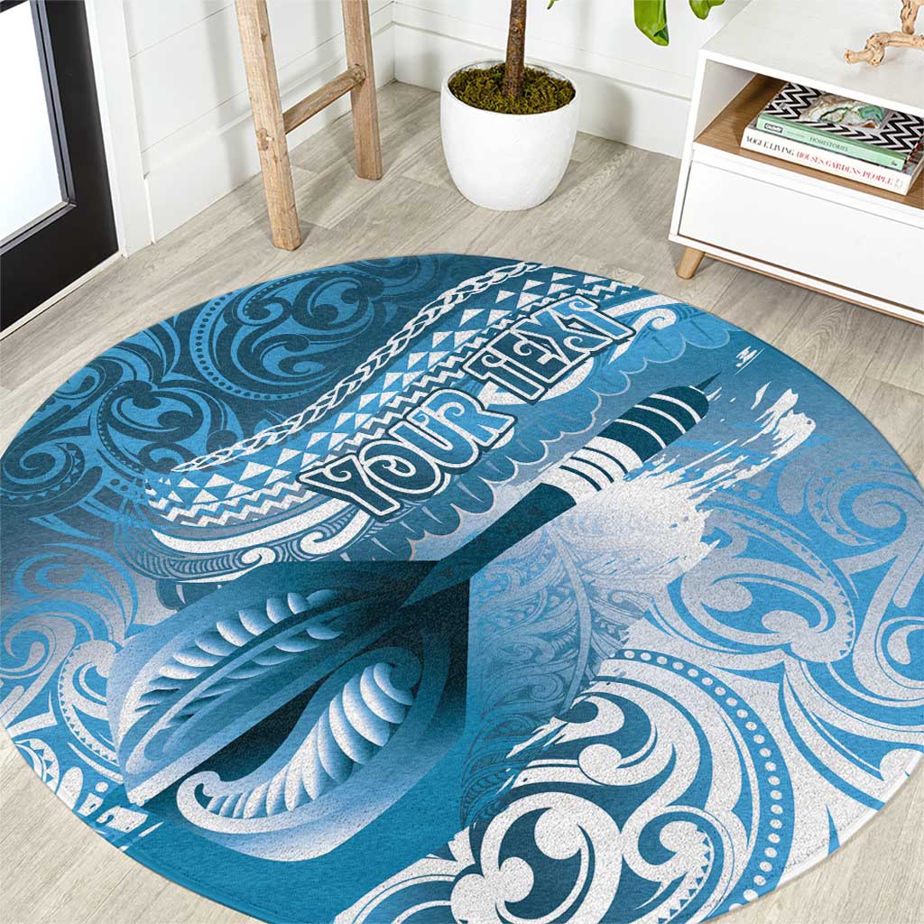 Personalised New Zealand Aotearoa Darts Masters Round Carpet Maori Art Tattoo with Tribal Dart Symbol Blue LT03 Blue - Polynesian Pride