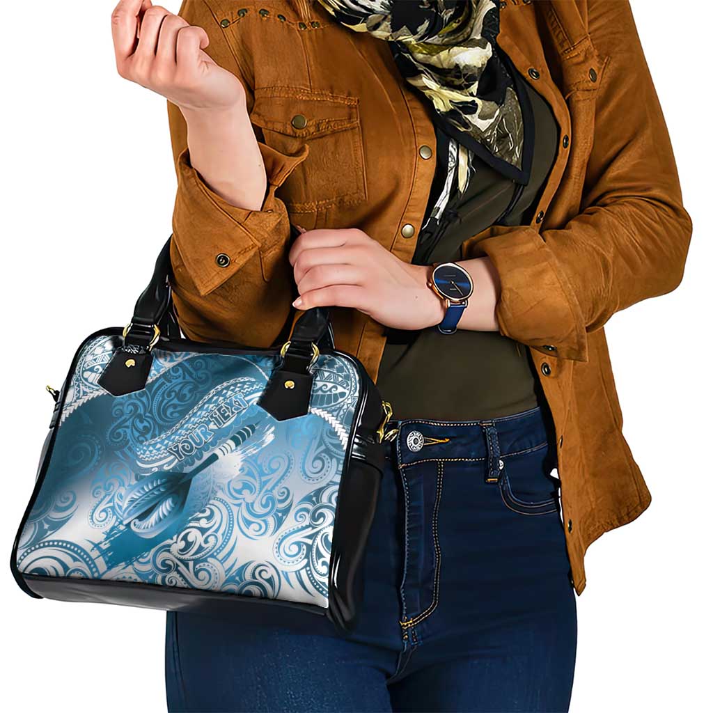 Personalised New Zealand Aotearoa Darts Masters Shoulder Handbag Maori Art Tattoo with Tribal Dart Symbol Blue LT03 - Polynesian Pride