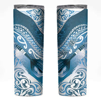 Personalised New Zealand Aotearoa Darts Masters Skinny Tumbler Maori Art Tattoo with Tribal Dart Symbol Blue LT03 Blue - Polynesian Pride