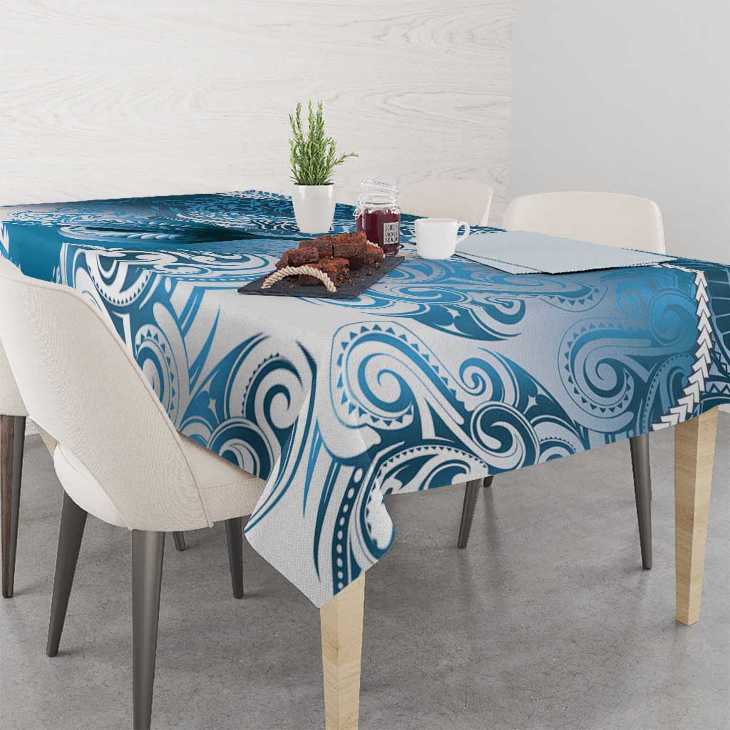 Personalised New Zealand Aotearoa Darts Masters Tablecloth Maori Art Tattoo with Tribal Dart Symbol Blue LT03 - Polynesian Pride