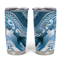 Personalised New Zealand Aotearoa Darts Masters Tumbler Cup Maori Art Tattoo with Tribal Dart Symbol Blue LT03 Blue - Polynesian Pride