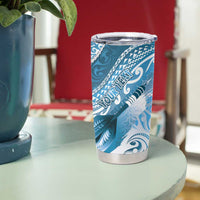 Personalised New Zealand Aotearoa Darts Masters Tumbler Cup Maori Art Tattoo with Tribal Dart Symbol Blue LT03 - Polynesian Pride