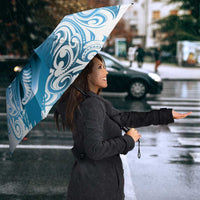 Personalised New Zealand Aotearoa Darts Masters Umbrella Maori Art Tattoo with Tribal Dart Symbol Blue LT03 - Polynesian Pride