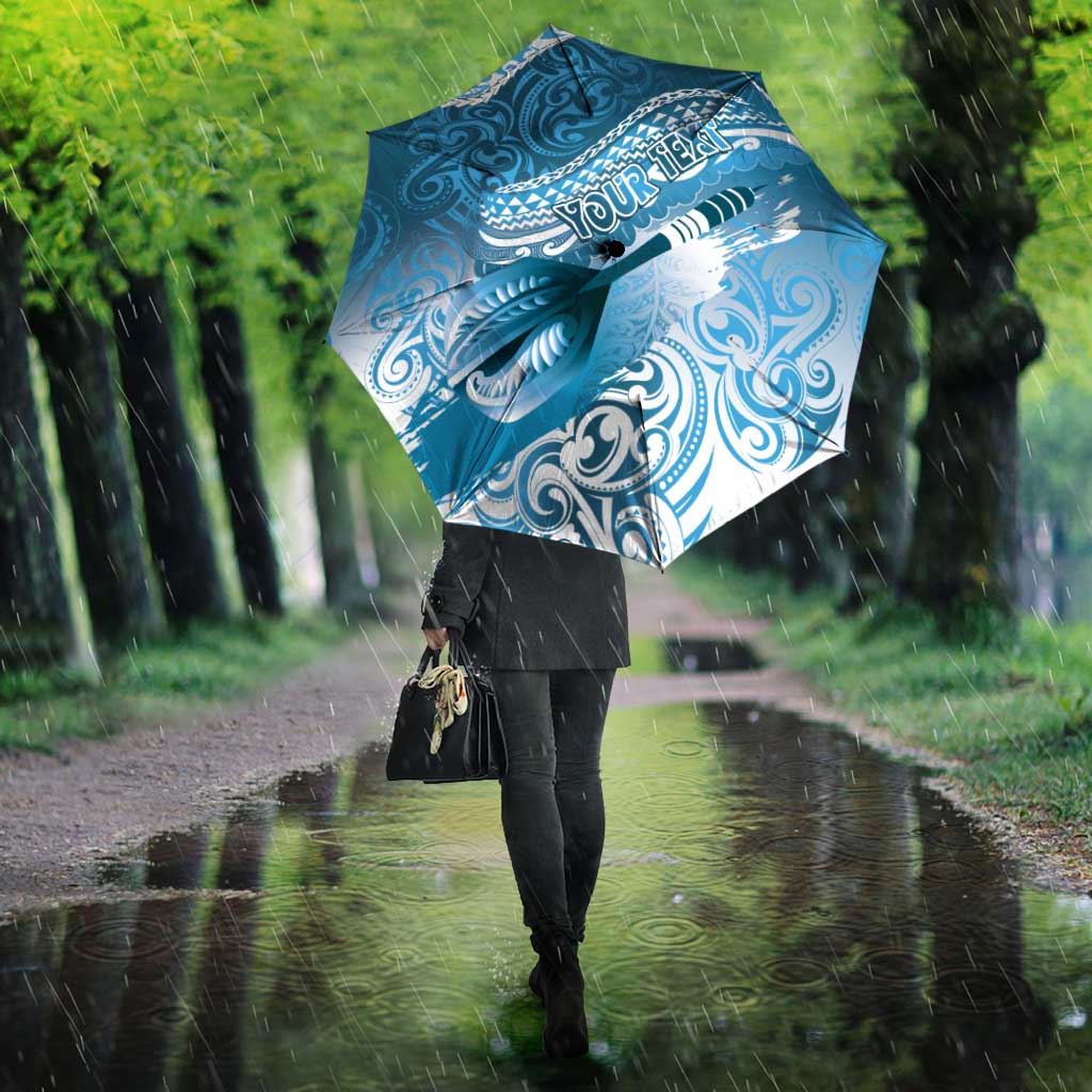 Personalised New Zealand Aotearoa Darts Masters Umbrella Maori Art Tattoo with Tribal Dart Symbol Blue LT03 - Polynesian Pride