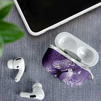 Personalised New Zealand Aotearoa Darts Masters AirPods Case Maori Art Tattoo with Tribal Dart Symbol Purple LT03 - Polynesian Pride