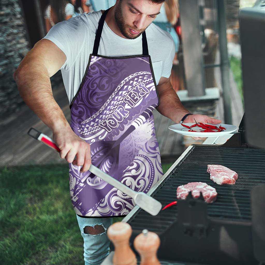 Personalised New Zealand Aotearoa Darts Masters Apron Maori Art Tattoo with Tribal Dart Symbol Purple LT03 - Polynesian Pride