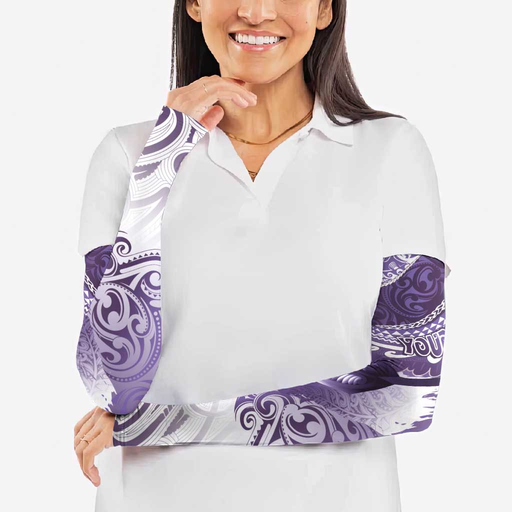 Personalised New Zealand Aotearoa Darts Masters Arm Sleeves Maori Art Tattoo with Tribal Dart Symbol Purple LT03 - Polynesian Pride