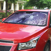 Personalised New Zealand Aotearoa Darts Masters Auto Sun Shade Maori Art Tattoo with Tribal Dart Symbol Purple LT03 - Polynesian Pride