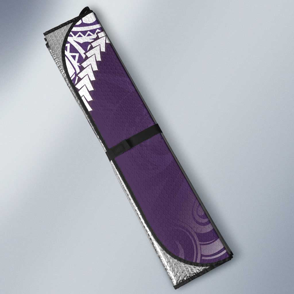 Personalised New Zealand Aotearoa Darts Masters Auto Sun Shade Maori Art Tattoo with Tribal Dart Symbol Purple LT03 - Polynesian Pride