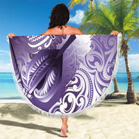 Personalised New Zealand Aotearoa Darts Masters Beach Blanket Maori Art Tattoo with Tribal Dart Symbol Purple LT03 - Polynesian Pride