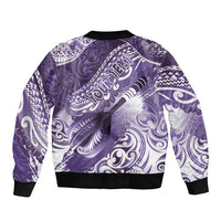 Personalised New Zealand Aotearoa Darts Masters Bomber Jacket Maori Art Tattoo with Tribal Dart Symbol Purple LT03 - Polynesian Pride