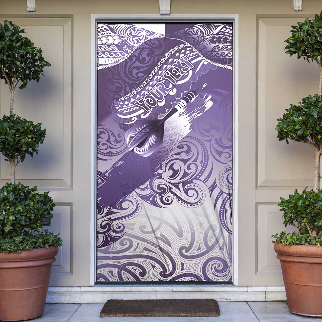 Personalised New Zealand Aotearoa Darts Masters Door Cover Maori Art Tattoo with Tribal Dart Symbol Purple LT03 Purple - Polynesian Pride