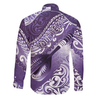 Personalised New Zealand Aotearoa Darts Masters Family Matching Long Sleeve Bodycon Dress and Hawaiian Shirt Maori Art Tattoo with Tribal Dart Symbol Purple LT03 - Polynesian Pride
