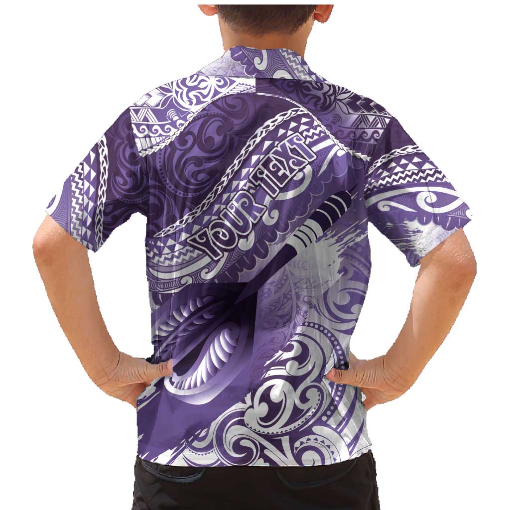 Personalised New Zealand Aotearoa Darts Masters Family Matching Mermaid Dress and Hawaiian Shirt Maori Art Tattoo with Tribal Dart Symbol Purple LT03 - Polynesian Pride