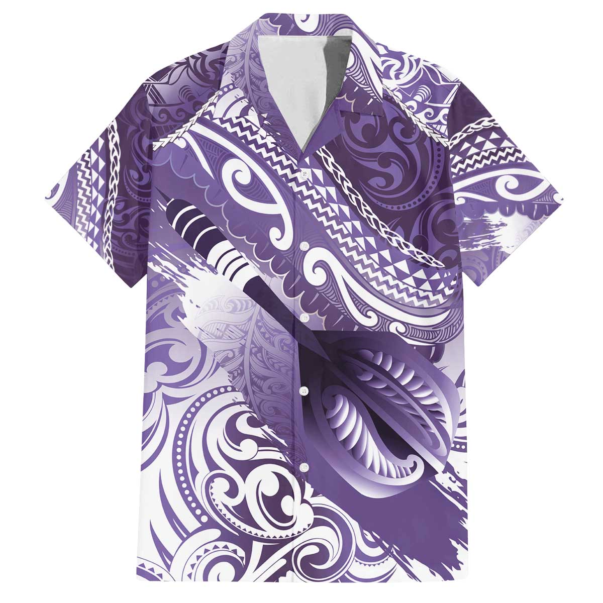 Personalised New Zealand Aotearoa Darts Masters Family Matching Off The Shoulder Long Sleeve Dress and Hawaiian Shirt Maori Art Tattoo with Tribal Dart Symbol Purple LT03 Dad's Shirt - Short Sleeve Purple - Polynesian Pride