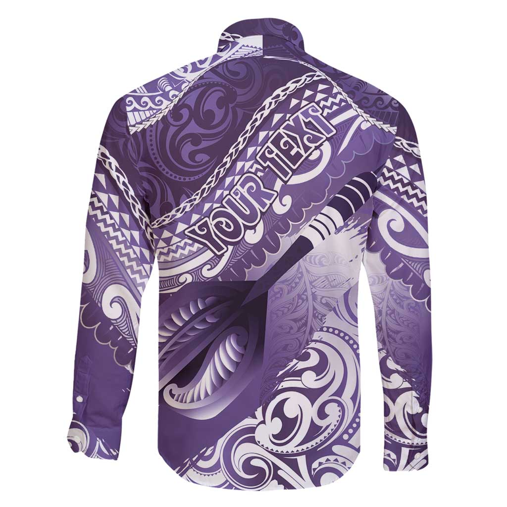 Personalised New Zealand Aotearoa Darts Masters Family Matching Summer Maxi Dress and Hawaiian Shirt Maori Art Tattoo with Tribal Dart Symbol Purple LT03 - Polynesian Pride