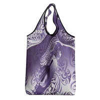 Personalised New Zealand Aotearoa Darts Masters Grocery Bag Maori Art Tattoo with Tribal Dart Symbol Purple LT03 - Polynesian Pride