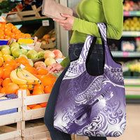 Personalised New Zealand Aotearoa Darts Masters Grocery Bag Maori Art Tattoo with Tribal Dart Symbol Purple LT03 - Polynesian Pride
