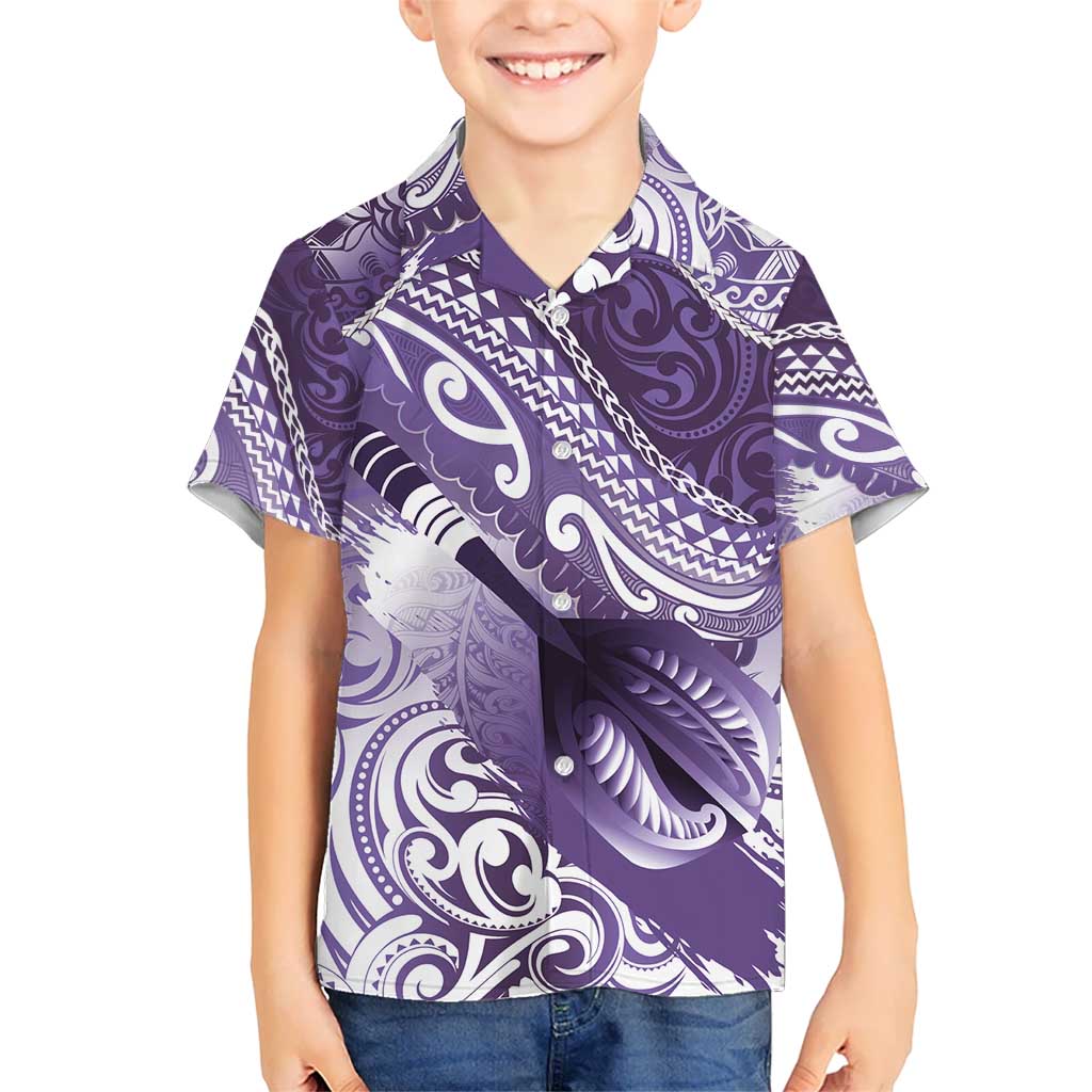 Personalised New Zealand Aotearoa Darts Masters Hawaiian Shirt Maori Art Tattoo with Tribal Dart Symbol Purple LT03 - Polynesian Pride