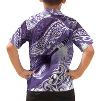 Personalised New Zealand Aotearoa Darts Masters Hawaiian Shirt Maori Art Tattoo with Tribal Dart Symbol Purple LT03 - Polynesian Pride