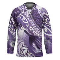 Personalised New Zealand Aotearoa Darts Masters Hockey Jersey Maori Art Tattoo with Tribal Dart Symbol Purple LT03 Unisex Purple - Polynesian Pride