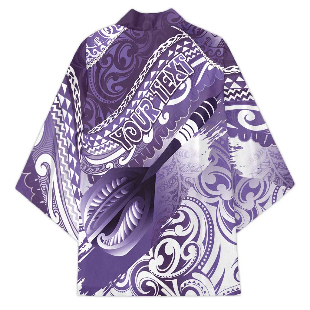 Personalised New Zealand Aotearoa Darts Masters Kimono Maori Art Tattoo with Tribal Dart Symbol Purple LT03 - Polynesian Pride