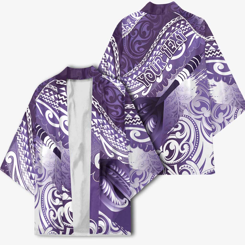 Personalised New Zealand Aotearoa Darts Masters Kimono Maori Art Tattoo with Tribal Dart Symbol Purple LT03 - Polynesian Pride