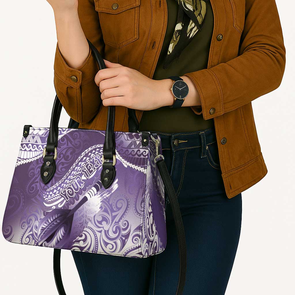 Personalised New Zealand Aotearoa Darts Masters Leather Bag Maori Art Tattoo with Tribal Dart Symbol Purple LT03 - Polynesian Pride