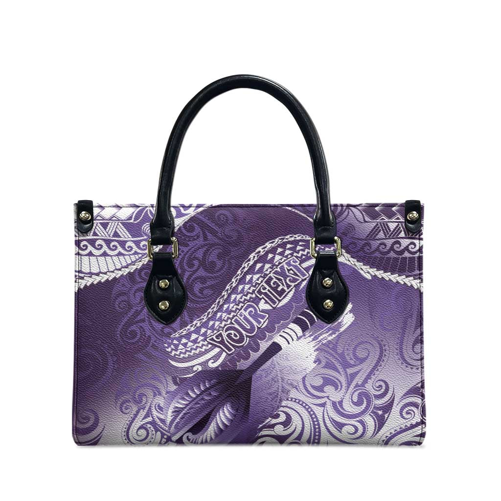 Personalised New Zealand Aotearoa Darts Masters Leather Bag Maori Art Tattoo with Tribal Dart Symbol Purple LT03 - Polynesian Pride