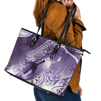 Personalised New Zealand Aotearoa Darts Masters Leather Tote Bag Maori Art Tattoo with Tribal Dart Symbol Purple LT03 - Polynesian Pride