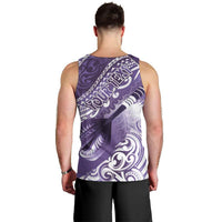 Personalised New Zealand Aotearoa Darts Masters Men Tank Top Maori Art Tattoo with Tribal Dart Symbol Purple LT03 - Polynesian Pride