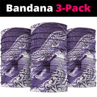 Personalised New Zealand Aotearoa Darts Masters Neck Gaiter Maori Art Tattoo with Tribal Dart Symbol Purple LT03 package One Size: 25*50cm Purple - Polynesian Pride