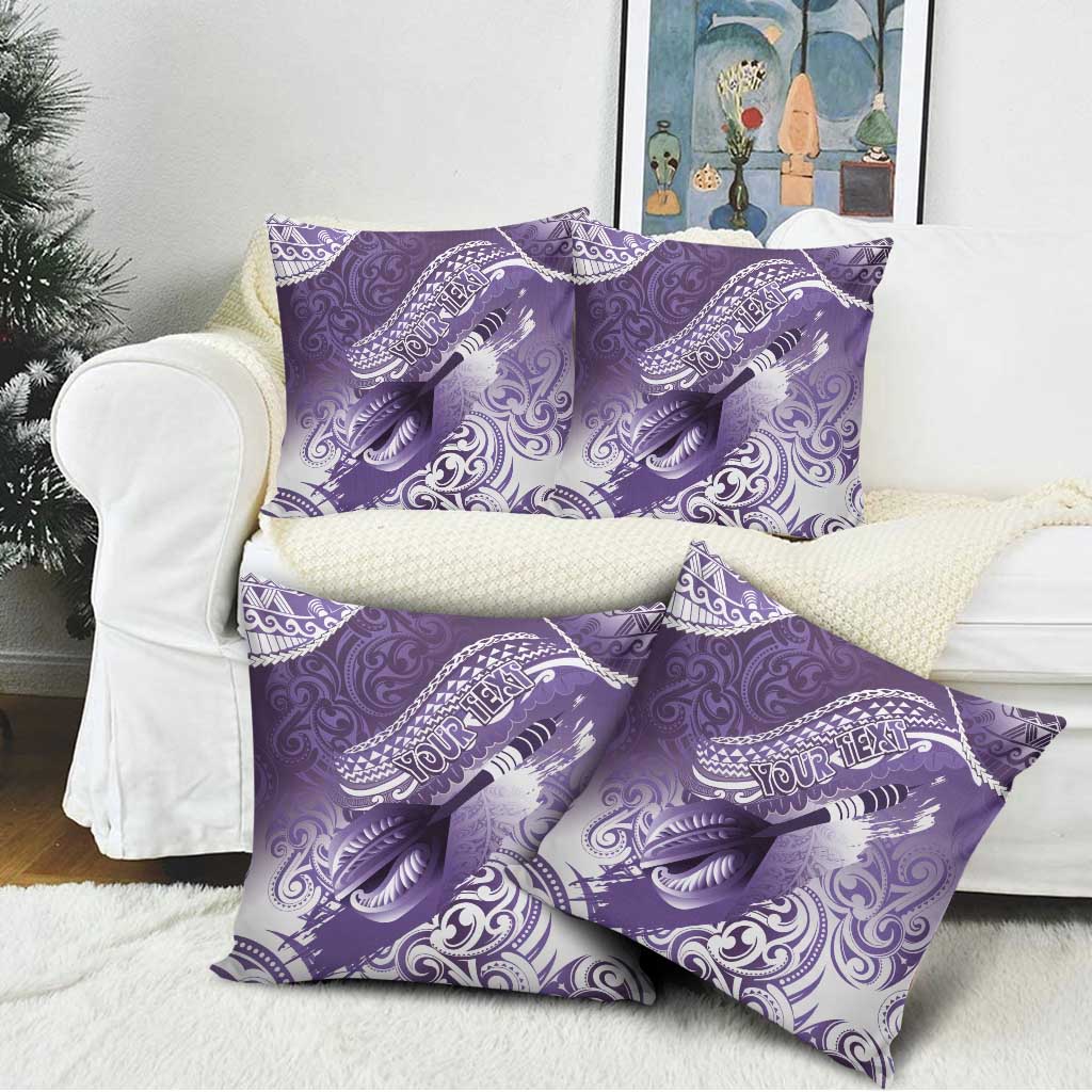 Personalised New Zealand Aotearoa Darts Masters Pillow Cover Maori Art Tattoo with Tribal Dart Symbol Purple LT03 - Polynesian Pride