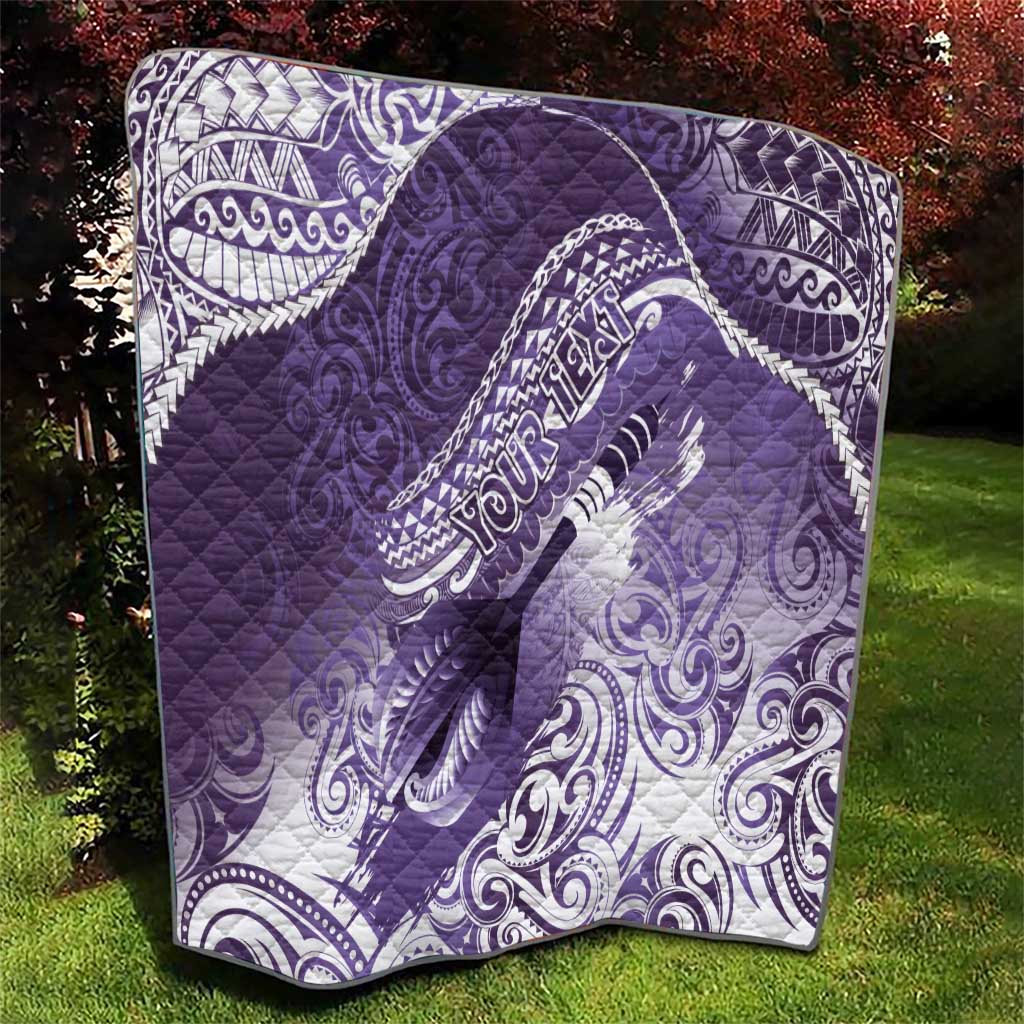 Personalised New Zealand Aotearoa Darts Masters Quilt Maori Art Tattoo with Tribal Dart Symbol Purple LT03 - Polynesian Pride