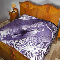 Personalised New Zealand Aotearoa Darts Masters Quilt Maori Art Tattoo with Tribal Dart Symbol Purple LT03 - Polynesian Pride