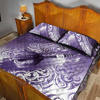Personalised New Zealand Aotearoa Darts Masters Quilt Bed Set Maori Art Tattoo with Tribal Dart Symbol Purple LT03 - Polynesian Pride