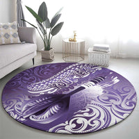 Personalised New Zealand Aotearoa Darts Masters Round Carpet Maori Art Tattoo with Tribal Dart Symbol Purple LT03 - Polynesian Pride