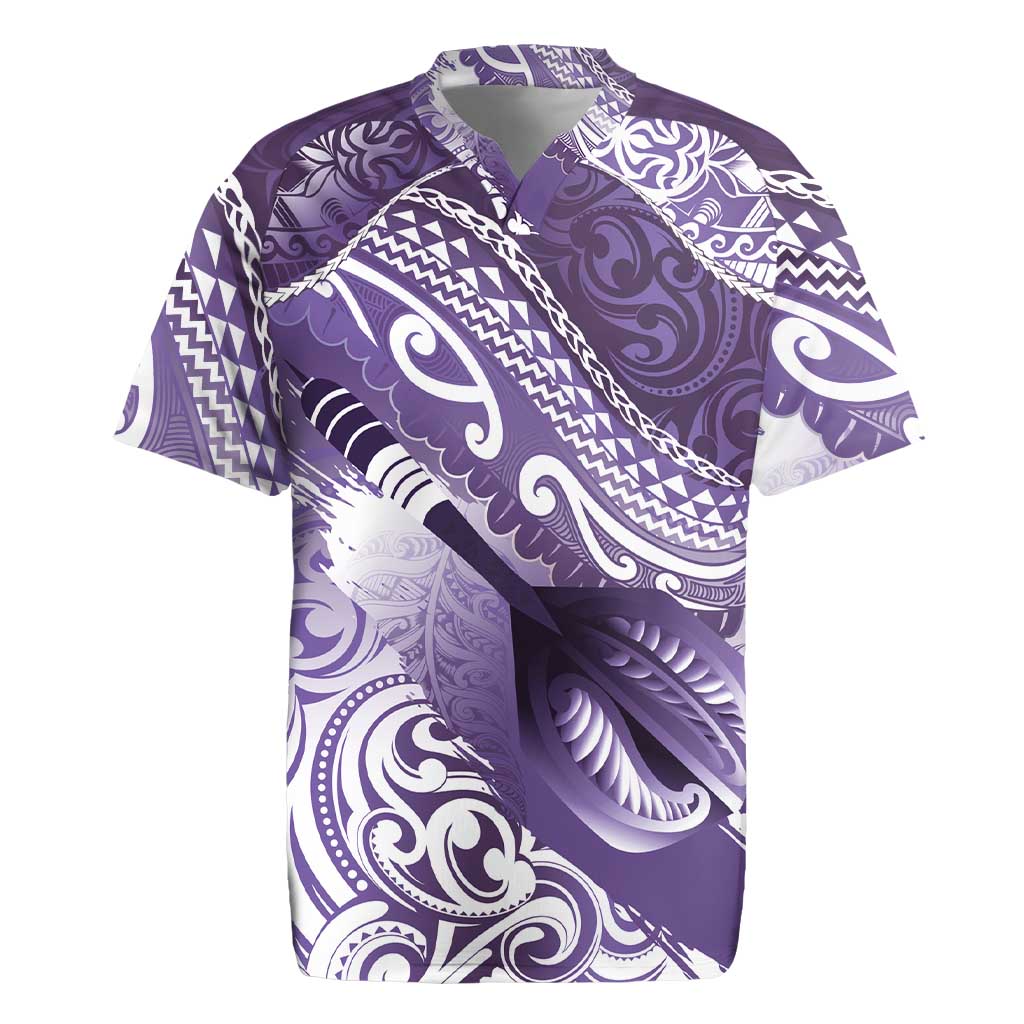 Personalised New Zealand Aotearoa Darts Masters Rugby Jersey Maori Art Tattoo with Tribal Dart Symbol Purple LT03 Purple - Polynesian Pride
