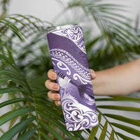 Personalised New Zealand Aotearoa Darts Masters Skinny Tumbler Maori Art Tattoo with Tribal Dart Symbol Purple LT03 - Polynesian Pride