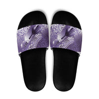 Personalised New Zealand Aotearoa Darts Masters Slide Sandals Maori Art Tattoo with Tribal Dart Symbol Purple LT03 Purple - Polynesian Pride