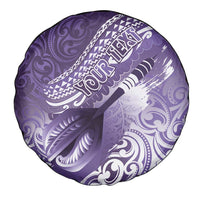 Personalised New Zealand Aotearoa Darts Masters Spare Tire Cover Maori Art Tattoo with Tribal Dart Symbol Purple LT03 - Polynesian Pride