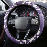 New Zealand Aotearoa Darts Masters Steering Wheel Cover Maori Art Tattoo with Tribal Dart Symbol Purple LT03 - Polynesian Pride
