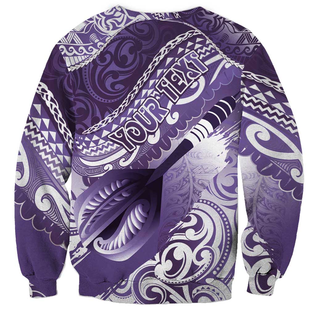 Personalised New Zealand Aotearoa Darts Masters Sweatshirt Maori Art Tattoo with Tribal Dart Symbol Purple LT03 - Polynesian Pride