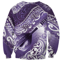Personalised New Zealand Aotearoa Darts Masters Sweatshirt Maori Art Tattoo with Tribal Dart Symbol Purple LT03 - Polynesian Pride