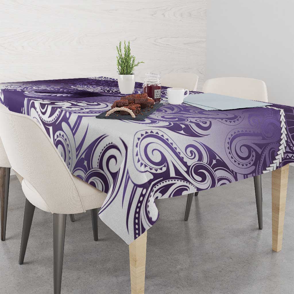 Personalised New Zealand Aotearoa Darts Masters Tablecloth Maori Art Tattoo with Tribal Dart Symbol Purple LT03 - Polynesian Pride
