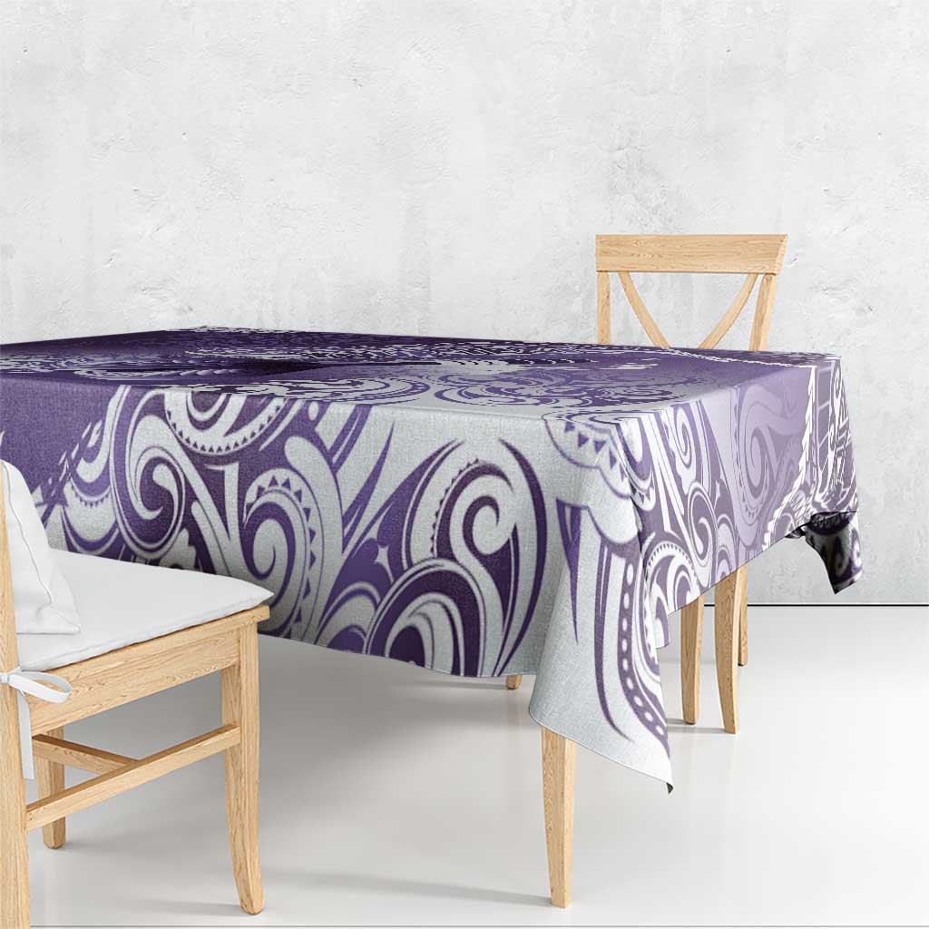 Personalised New Zealand Aotearoa Darts Masters Tablecloth Maori Art Tattoo with Tribal Dart Symbol Purple LT03 - Polynesian Pride